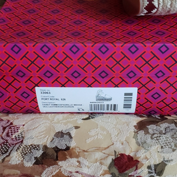 NWT! TORY BURCH DANDY ESPADRILLE WEDGE 5.5 - Picture 6 of 6